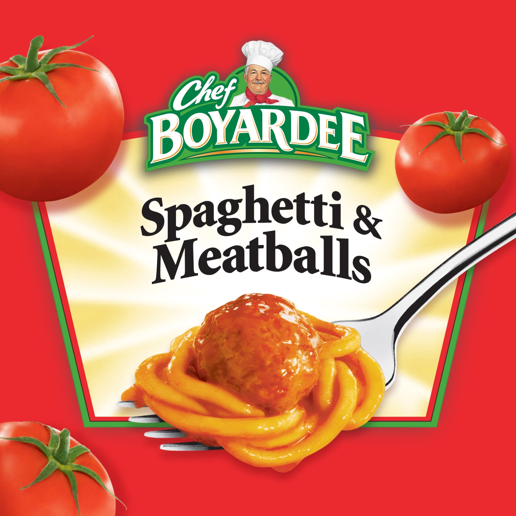 (12 pack) Chef Boyardee Spaghetti and Meatballs in Tomato Sauce, Microwavable Meal, 7.5 oz. Bowl