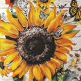 thumbnail image 6 of Orinice Sunflower Butterflies Flowers Round Table Cover Stain Resistant Washable Indoor Outdoor Tablecloth Kitchen Dining Wedding Parties Elastic Edge 100% Polyester Fiber 38-42, 6 of 8