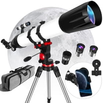 Telescope for Adults and Beginners Astronomy, 90mm Aperture 800mm Refractor with 32X–240X Magnification,Fully Multi-Coated with AZ Mount Tripod & Carry Bag& Phone Adapter