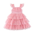 thumbnail image 4 of OOOUM Girls Tutu Dress Kids Strap Tiered Halloween Party Dress Toddler Pumpkin Decor Flutter Sleeve Outfits 6-12 Months, 4 of 9