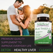 Milk Thistle Capsules- 25,000 mg Strength- 50X Concentrated Seed Extract & 80% Silymarin Standardized- 120 Vegan Pills- Supports Healthy Liver Cleanse & Detoxification, Non-GMO- 4 Month Supply