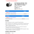 thumbnail image 2 of A/C Compressor with Clutch - CR14 Type - Compatible with 2005 - 2017 Nissan Frontier 2.5L 4-Cylinder 2006 2007 2008 2009 2010 2011 2012 2013 2014 2015 2016, 2 of 2