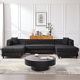 thumbnail image 2 of LUCKHAO 126-inch U-Shaped Oversized Symmetrical Sectional Sofa Couch with 2 Wide Chaises Longue and 2 Pillows ,Classic Chesterfield Button Tufted Chenille Sofa&Couch, 2 of 19