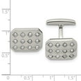 thumbnail image 3 of Stainless Steel Polished CZ Cufflinks; for Adults and Teens; for Women and Men, 3 of 3