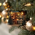 thumbnail image 3 of DAMAI Christmas Bookstore Ornament, Christmas Tree Ornament Acrylic Xmas Study Christmas Decorations Bookshelf Xmas Ornaments Gift for Lover Reading Teacher Library Assistant Room Holiday Decor, 3 of 4