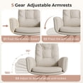 thumbnail image 5 of Hawsaiy Criss Cross Office Chair with Flip-Up Arms, Ergonomic Cross Legged Desk Chair, PU Leather Executive Computer Chair, 135° Reclining Plush Cushion, Pet-Friendly, Beige, 5 of 11