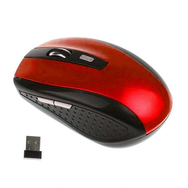 2.4GHZ Souris Sans Fil Portable Souris de Défilement Optique Sans Fil pour la Couleur PC Portable: Rouge