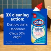 (6 pack) Clorox Toilet Bowl Cleaner Clinging Bleach Gel, Crisp Lemon, 24 fl oz