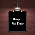 thumbnail image 2 of Danger Wet Floor BLACK Aluminum Composite Sign 15''x18'', 2 of 9