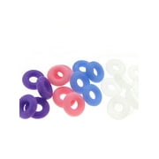 Queenberry Pink Blue Purple Round Silicone Rubber Stopper Bead Charm / Clips Bundle Fits Pandora
