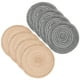 thumbnail image 1 of Uxcell 8 Pcs Manteles Individuales Redondos Tejidos, Mantel Lavable de 7 Pulgadas Resistente al Calor Decorativo para Mesa de Comedor, Encimera, Gris/Khaki, 1 of 7