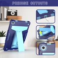 thumbnail image 2 of SaniMore Case for Lenovo Tab M10 Plus 3rd Gen 10.6 inch 2022 TB-125F/128F, Shockproof Silicone Backplane Rugged PCRotating Stand Pen Holder Anti-drop Heavy Duty Protective Cover, Navy+Blue, 2 of 5