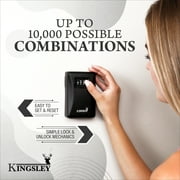 Kingsley Weatherproof Key Lock Box, Wall Mount, 4-Digit Combination, Large Capacity for Spare Keys
