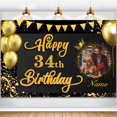 thumbnail image 1 of Banner de decoración de cumpleaños AUBAO Happy 34th Birthday, 1 of 7