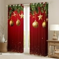 thumbnail image 2 of jejeloiu Gold Christmas Ball Black Out Curtains,Merry Xmas Theme Curtains Pack of 2 (42x63 Each),Sequin Print Bedroom Curtains For Girls Boys,Breathable Home Decor, 2 of 6