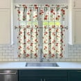 thumbnail image 3 of Kitchen Curtains 36 Inch Short - 3 Panel Set, Vintage Floral Butterfly Bee Botanical Print, Rod Pocket Window Curtain for Farmhouse, Modern Rustic, Spring Summer Decor, Easy Wash, 3 of 6