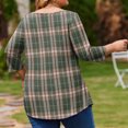 thumbnail image 4 of TQWQT Plus Size Plaid Tunic Top for Women 3/4 Sleeve Loose Swing Fit Comfort Breathable Blouse for Daily Casual Wear 3XL, 4 of 5
