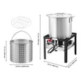 thumbnail image 5 of KFFKFF 100 Qt Aluminum Seafood Boiling Kit with Strainer, Outdoor Cooking Set for Crab, Crawfish, and Lobster, Stockpot with Propane Burner and Steamer Rack, 100,000 BTUs, 5 of 9