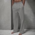 thumbnail image 2 of RYDCOT Mens Linen Blend Dress Pants, Flat Front, Durable Twill, Regular Fit, Breathable & Lightweight Suit Pants Gray, 2 of 6