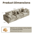 thumbnail image 5 of The Magic Home 118" Sofa Couch, Cloud Modular Sectional Sofa, Modern Linen Deep Comfy Couches for Living Room, Apartment, Office, Washable Replaceable Covers, 3 Seater Khaki Couch, 5 of 15