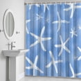 thumbnail image 6 of Summer Blue Bathroom Shower Curtain, White Starfish Ocean Marine Life Coastal Waterproof Washable Soft Bath Curtain for Bathtub Decor with 12 Hooks&Grommet, 36x78 Inch, 6 of 9