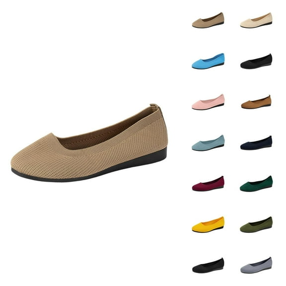 Women's Ballerina On Shoes Non Knitted Trainers Comfortable Breathable Summer Sporty Women Flat Shoes Comfort Shoes