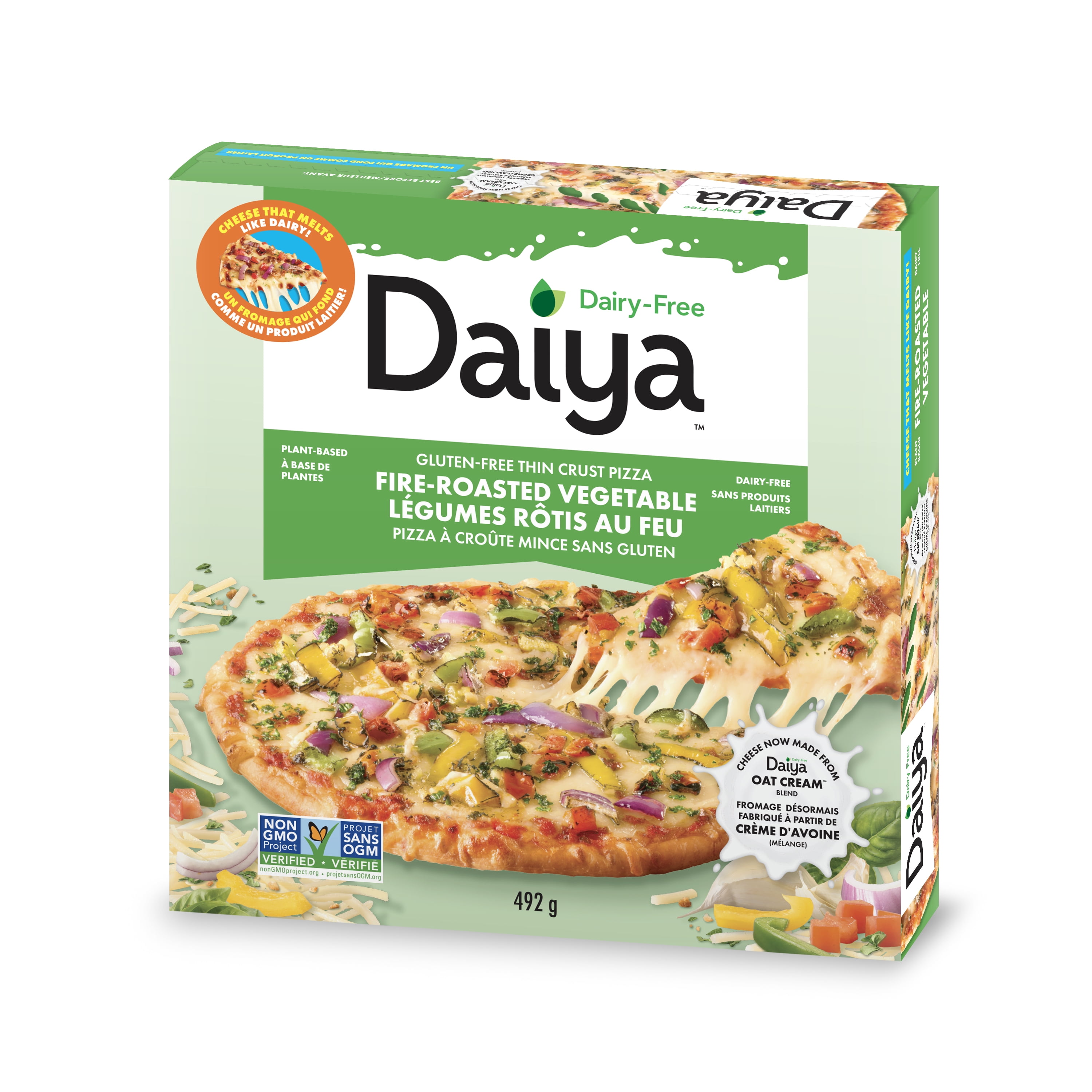 Daiya Dairy Free Gluten Free Fire-Roasted Vegetable Pizza, Vegan (Frozen), 492g