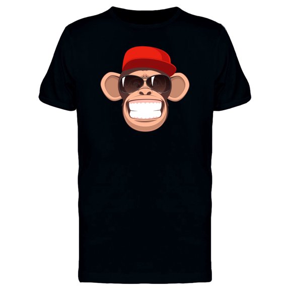 Chimpanzee With Baseball Cap T-Shirt Men -Image by Shutterstock, Male Small