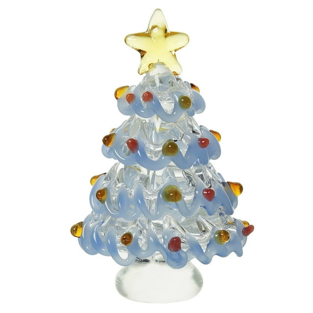 tredstone Mini Christmas Tree Crystal Series, Handcrafted Solid Compact Delicate, Sturdy To Clean, Crafts DIY Decorations Jade Blue