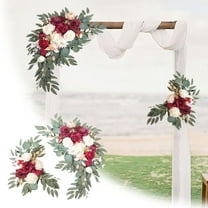 Dusty Rose Artificial Flower Swag - Silk Wedding Arch Flowers (Set of 1) - Elegant Floral Garland for Welcome Signs, Ceremony Decor, Aisle Markers - Realistic Greenery & Blush Blooms