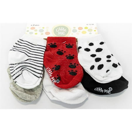 

Little Me - Boy Paw Prints 6 Pk Socks