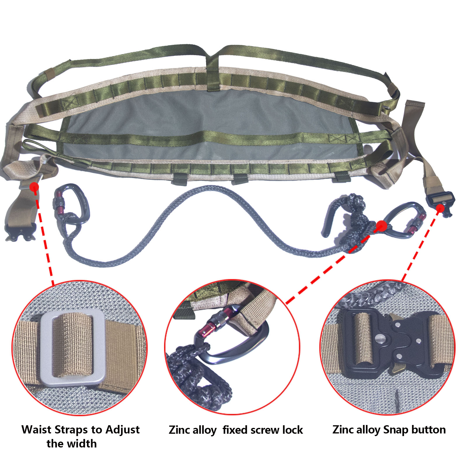 Tree Saddle, Hunting Saddle, Lightweight Tree Saddle, Comfortable Tree Saddle Hunting System Accessories, Includes Adjustable Bridge, Essential Tree Stand Accessories
