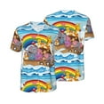 thumbnail image 3 of Daiia Rainbow Animals on Noah's Ark Mens Baseball Jersey Button Down Shirts Short Sleeve Sports Uniforms-3X-Large, 3 of 9