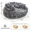 thumbnail image 5 of litvz 81.1in extra wide round boneless sofa oversized round chaise lounge comfy with 14 pillows for living room, 5 of 10