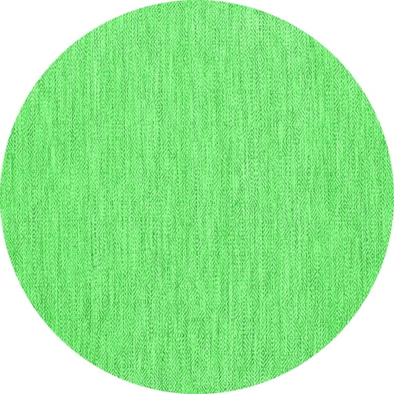 Ahgly Company Indoor Round Abstract Green Contemporary Area Rugs, 4' Round