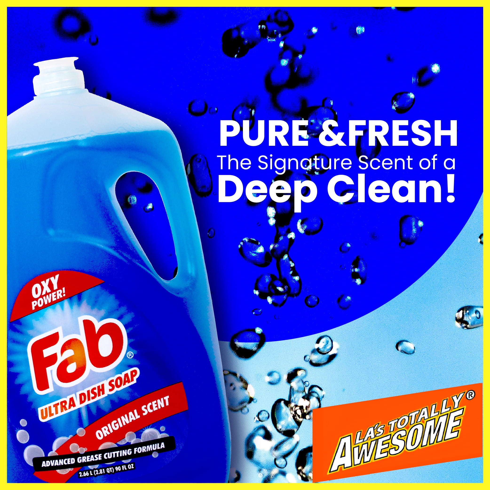 Fab Dishwashing Liquid Dish Soap, Original Scent, 90 fl oz (Pack of 2)