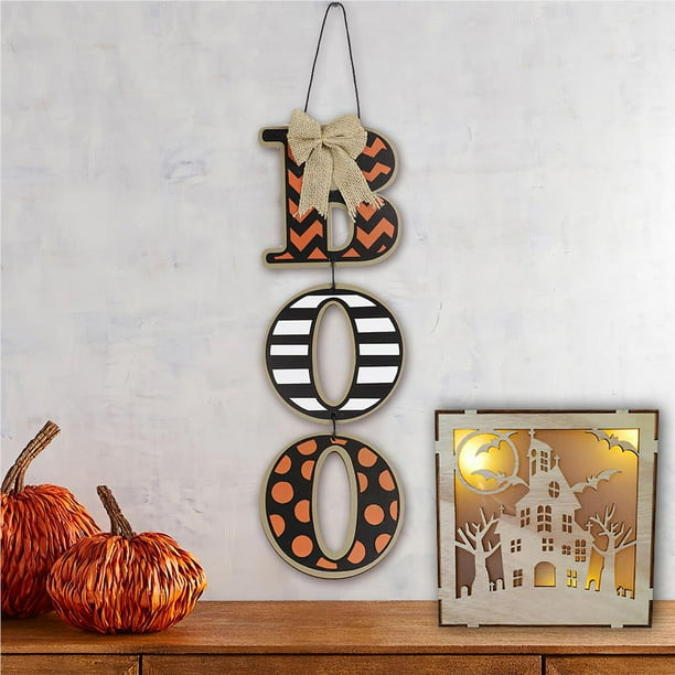 Wooden Halloween BOO Letters, Home Decoration Hanging Crafts