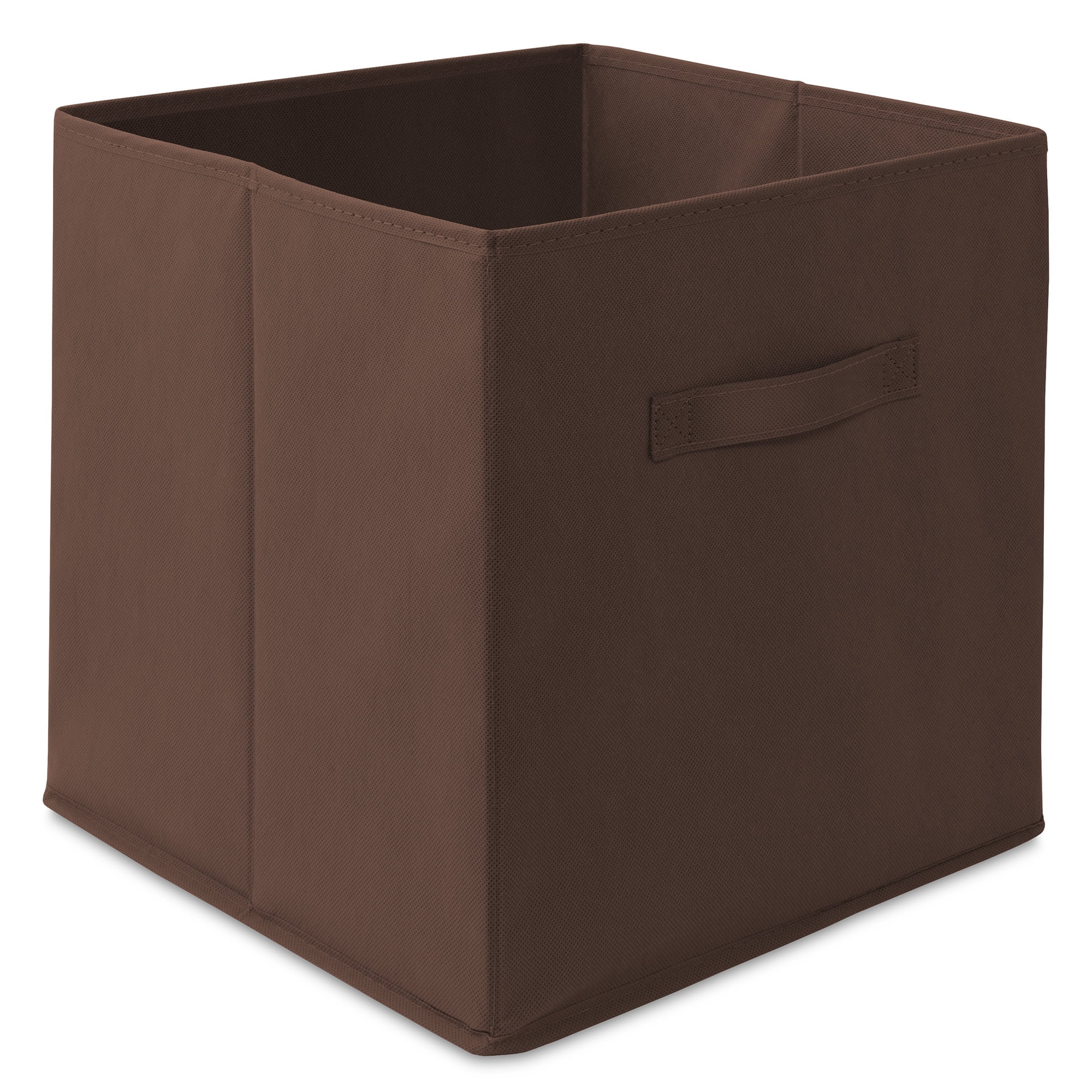 Casafield Set of 6 Fabric Storage Cube Bins, Brown - 13" Collapsible Foldable Cloth Baskets for Shelves and Cubby Organizers