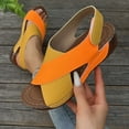 thumbnail image 4 of Htigea Orthopedic Sandals for Women 2025 New Summer Comfortable Sandals Arch Support Wedge Sandal Platform Dressy Wedge Shoes Orange 7.5, 4 of 9