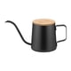 thumbnail image 1 of Cafetera de goteo para café, tetera, tetera de acero inoxidable de 350 ml con tapa de bambú, tetera para acampar, tetera de goteo para café negro, 1 of 9