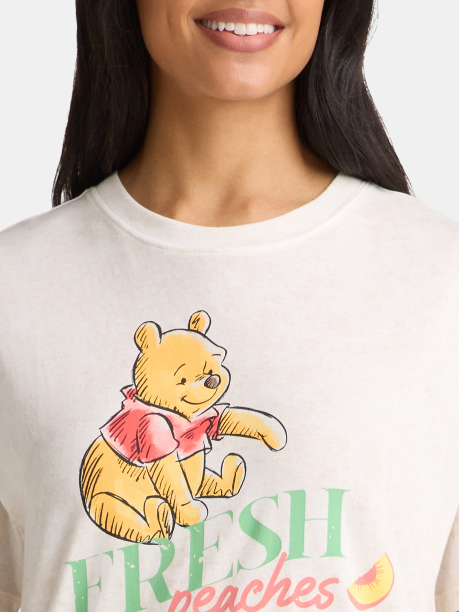 Disney Winnie the Pooh Women’s Fresh Peaches Graphic Tee, Sizes XXS-XXL