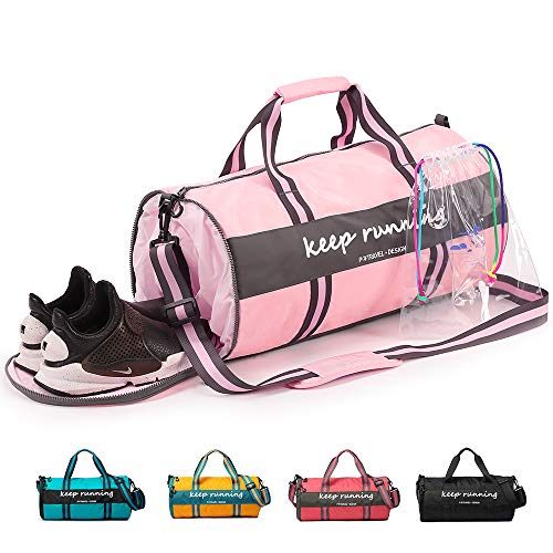 Womens Pink Sports Gym Holdall Bag Ladies Girls Weekend Overnight Travel Bag