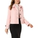 thumbnail image 4 of REFINED ATTIRE Abrigo corto de mujer con solapa, cierre de botón de un solo pecho, color rosa, talla XS, 4 of 8
