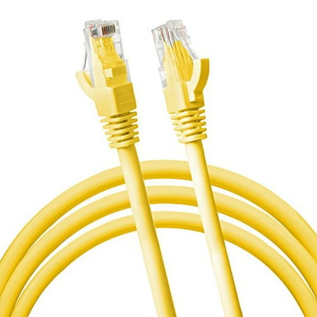 Jumbl Cat6 RJ45 Fast Ethernet Network Cable – 5 Feet Yellow - Connects Computer to Printer, Router, Switch Box or Local Area Network LAN Networking Cord, no Signal