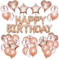 thumbnail image 1 of Kit de globos rosa metalizado para feliz cumpleaños, 39 piezas, 1 of 1