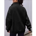 thumbnail image 2 of Women Half Zip Long Sleeve Pullover Sweatshirts Solid Relaxed Fit Winter Fleece Hoodies, 2 of 4