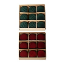 2025 18PCS Christmas Ball Ornaments,3.1 Inch Velvet Christmas Ornaments Balls Flocked Christmas Tree Plastic Balls Xmas Hanging Ornaments Decoration