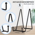 thumbnail image 2 of Juego de 6 soportes para platos para exhibición, soportes de exhibición, soporte de caballete de hierro de metal de 6 ", soporte para bandeja, caballete de exhibición o arte de mesa (negro), 2 of 5