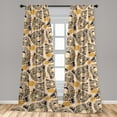 thumbnail image 4 of Ambesonne Leopard Pattern Curtains, Spotted Wild Cat, Pair of 28"x63", Camel Dark Blue Peach, 4 of 5