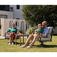 thumbnail image 4 of NATURAL EXPRESSIONS Outdoor Swivel Rocking Chairs, 3 Piece Patio Bistro Set with 2 Rockers, Conversation Furniture with 1 Metal Table and Thick Cushions for Backyard, Balcony, Porch, Support 350lbs, 4 of 7